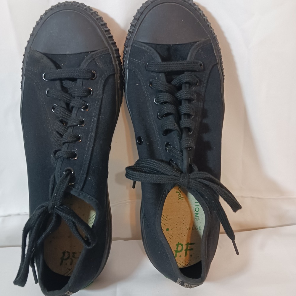 PF Flyers Center Lo Sneakers Mens 10.5 Black Excl Canvas Low Top Casual Shoes